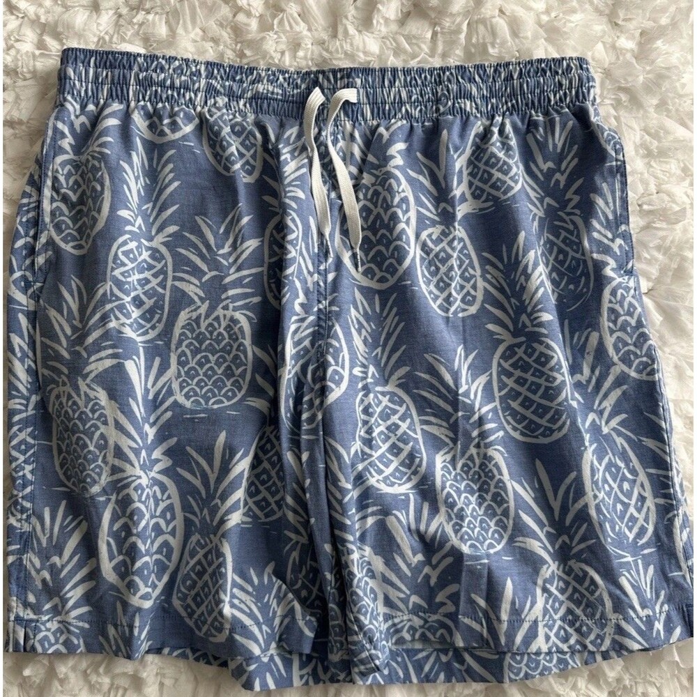 Chubbies Swim Trunks XL Blue White Pineapples Thigh Napples No Liner 7” GUC
